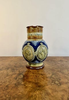 Quality antique Doulton Lambeth Queen Victoria jubilee jug