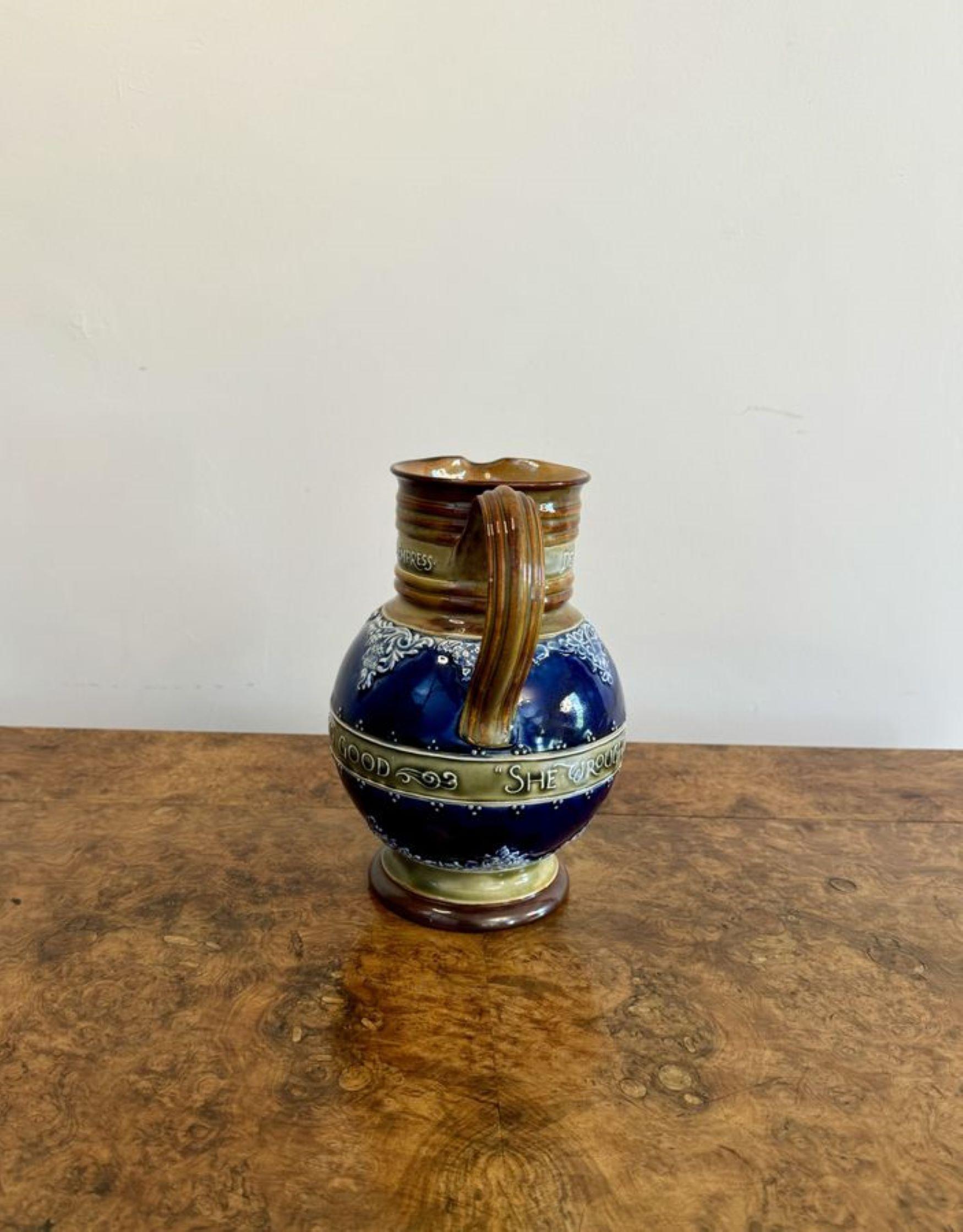Primo vittoriano Caraffa antica di qualità Doulton Lambeth per il giubileo della Regina Vittoria in vendita