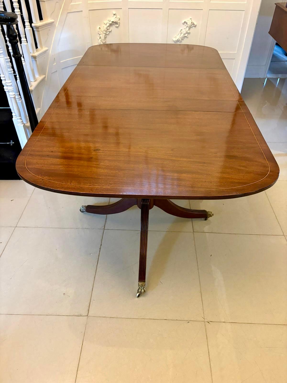 Mahogany Quality Antique Edwardian 12 Seater Triple-Pedestal Dining Table For Sale