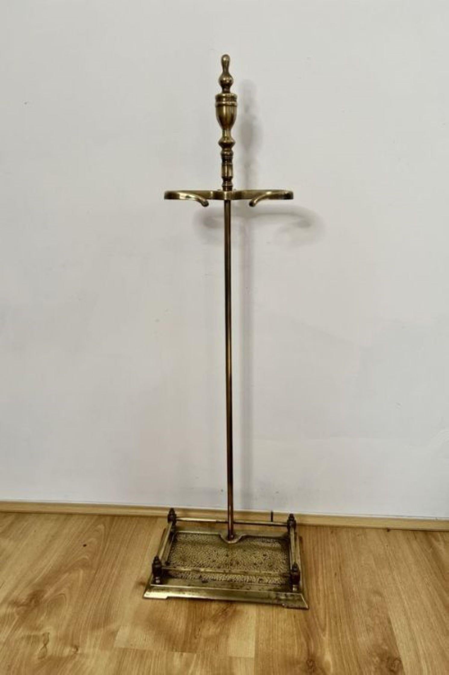 Brass Quality antique Edwardian brass companion set and stand 