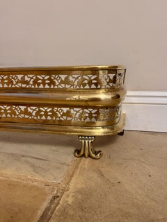 Quality antique Edwardian brass fire fender