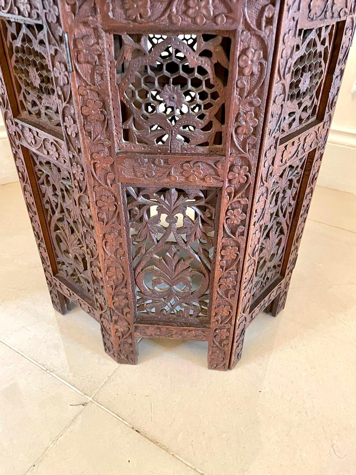 Quality Antique Edwardian Carved Hexagon Shaped Coffee Table For Sale