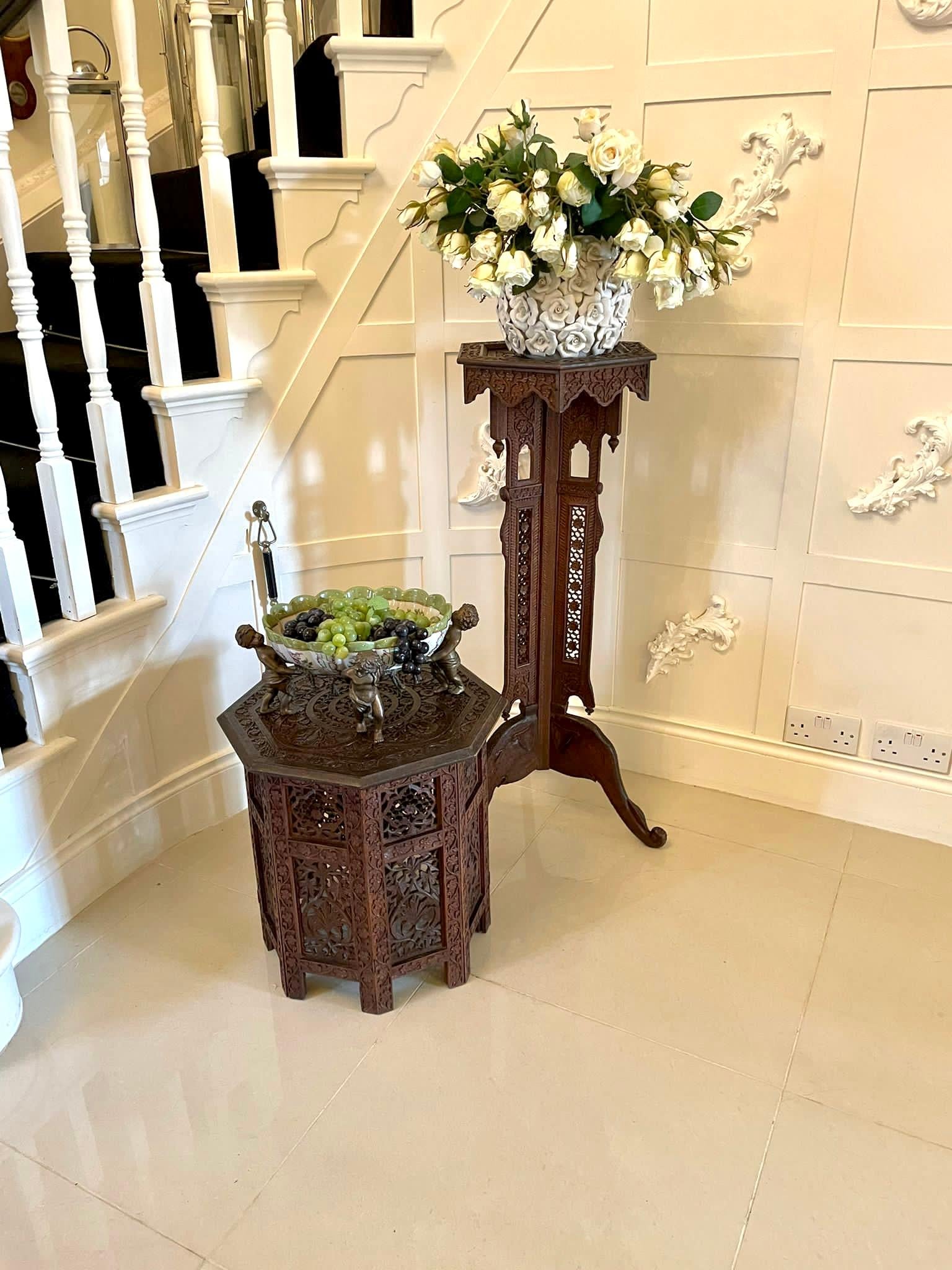 Quality Antique Edwardian Carved Hexagon Shaped Coffee Table 3