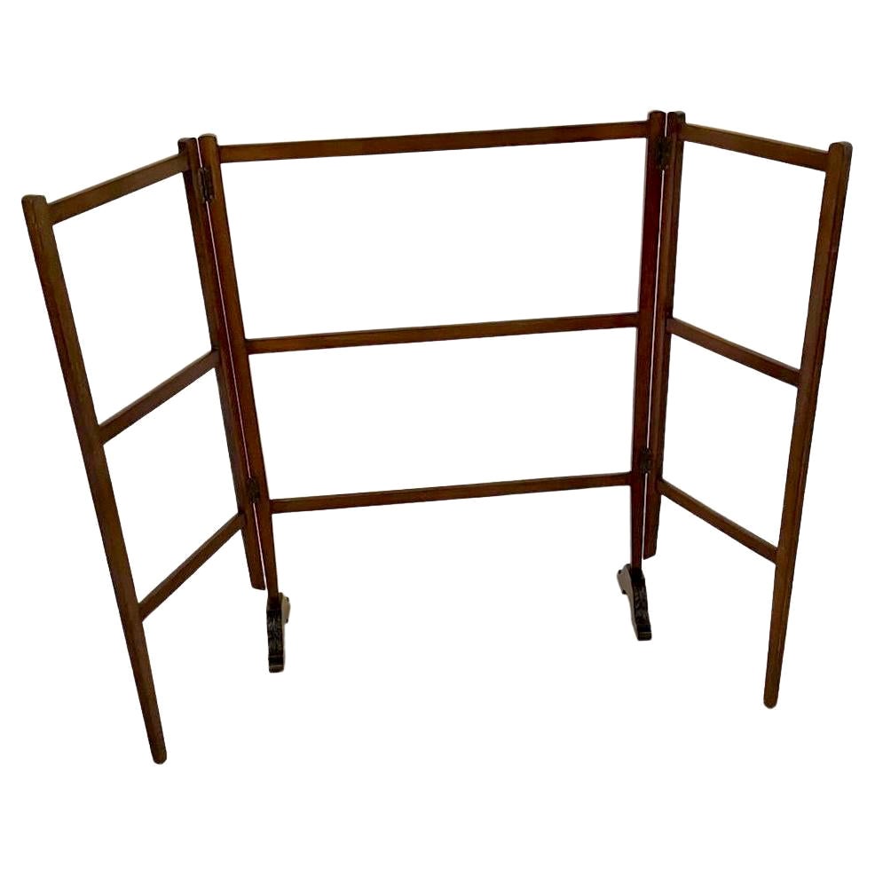Quality Antique Edwardian Carved Mahogany Folding Clothes Horse