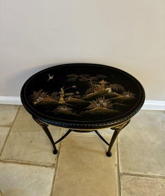 Quality antique Edwardian chinoiserie decorated lamp table