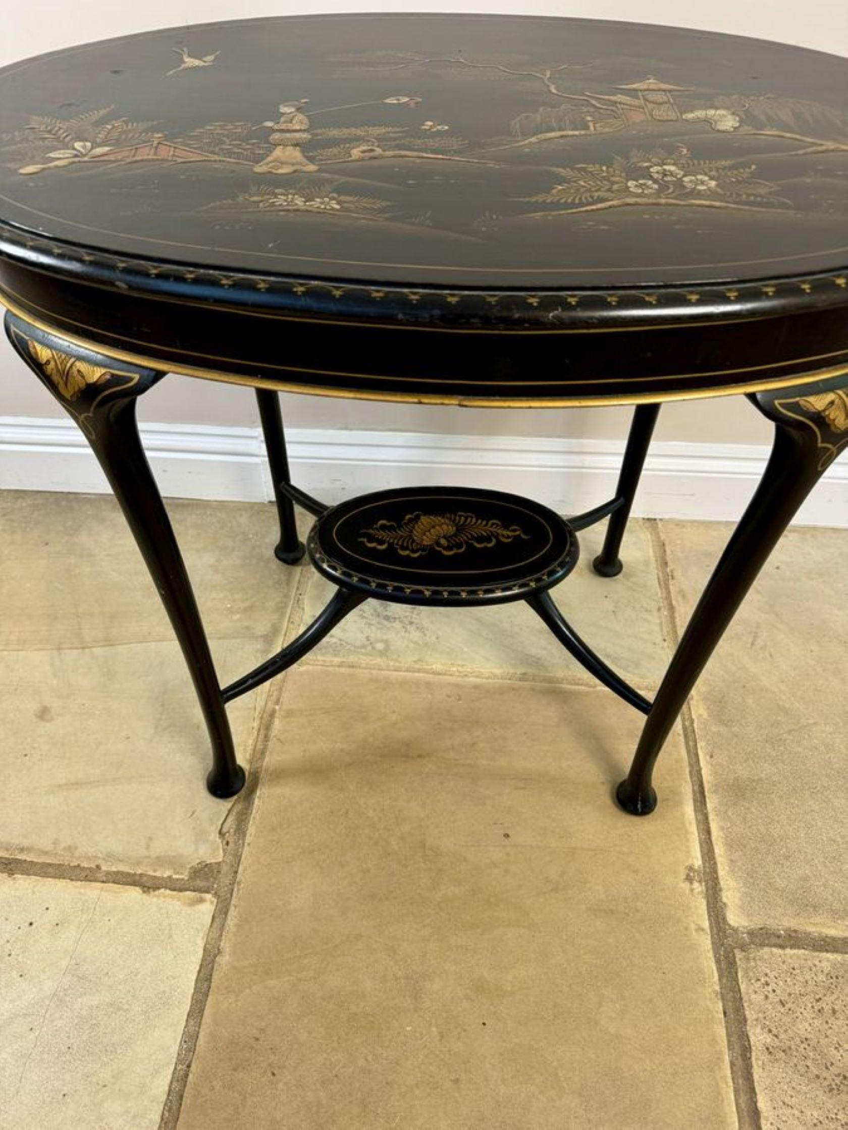 Table lampe édouardienne ancienne décorée de chinoiserie de qualité Bon état - En vente à Ipswich, GB