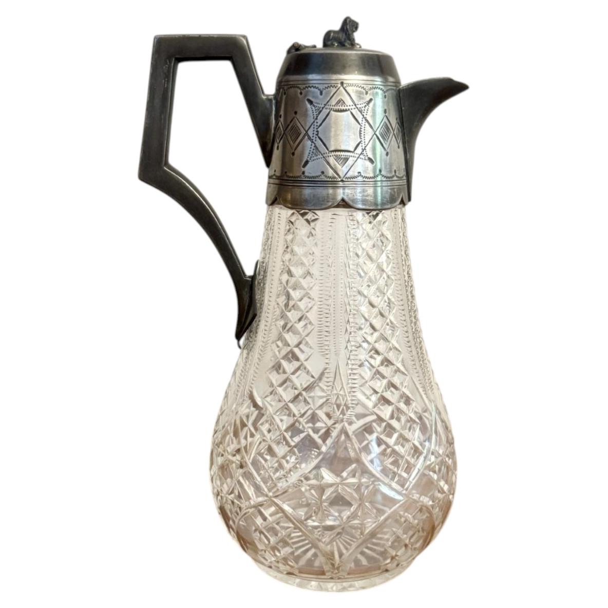 Quality antique Edwardian claret jug For Sale
