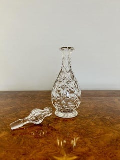Quality antique Edwardian cut glass bell shaped decanter