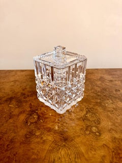 Quality antique Edwardian cut glass biscuit jar