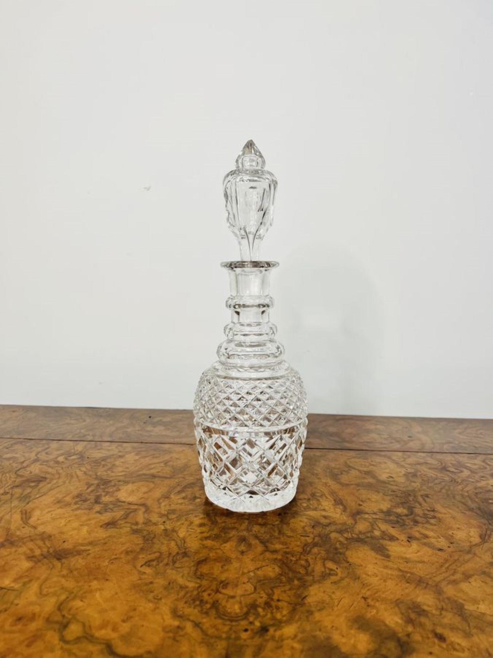 20th Century Quality antique Edwardian cut glass decanter  For Sale