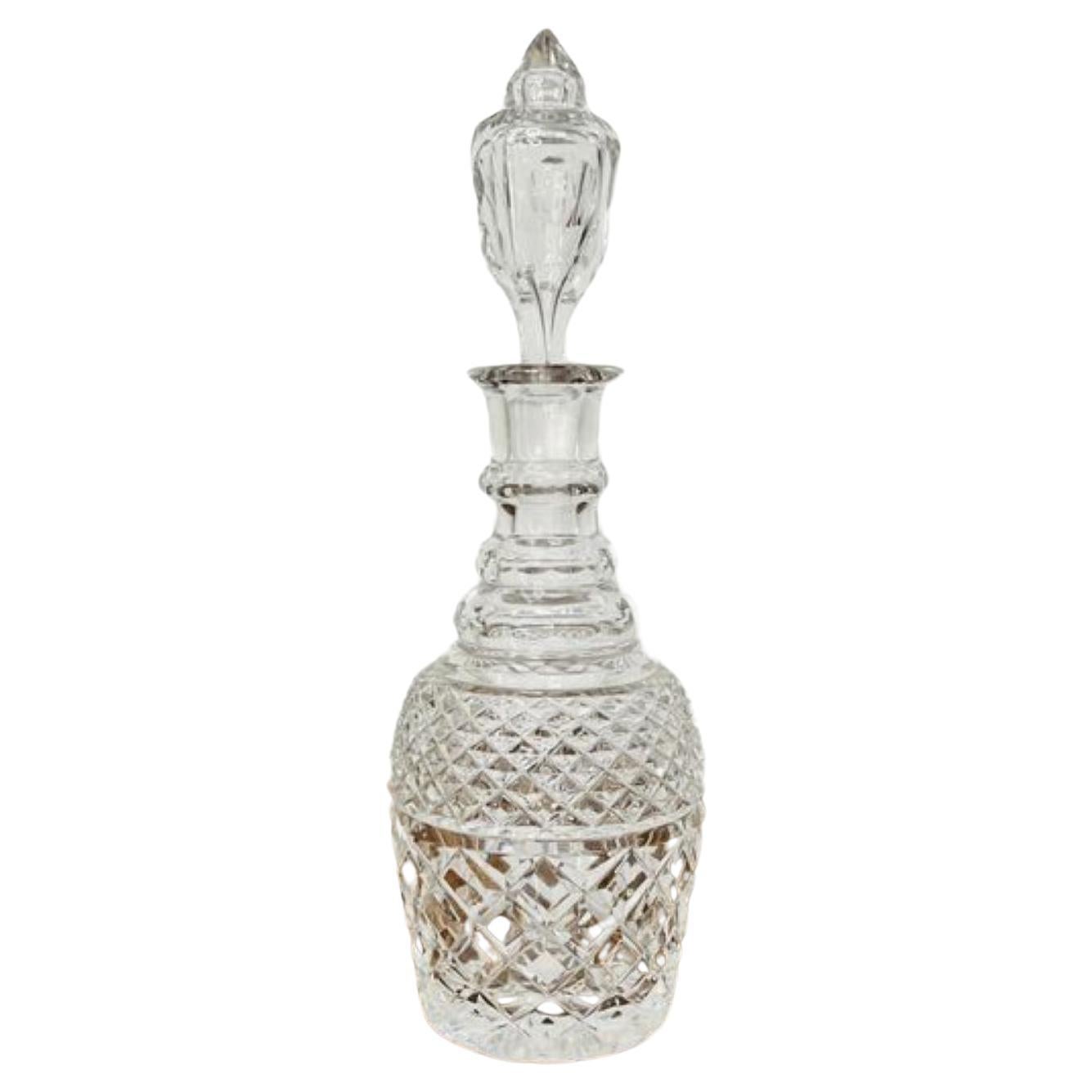 Quality antique Edwardian cut glass decanter