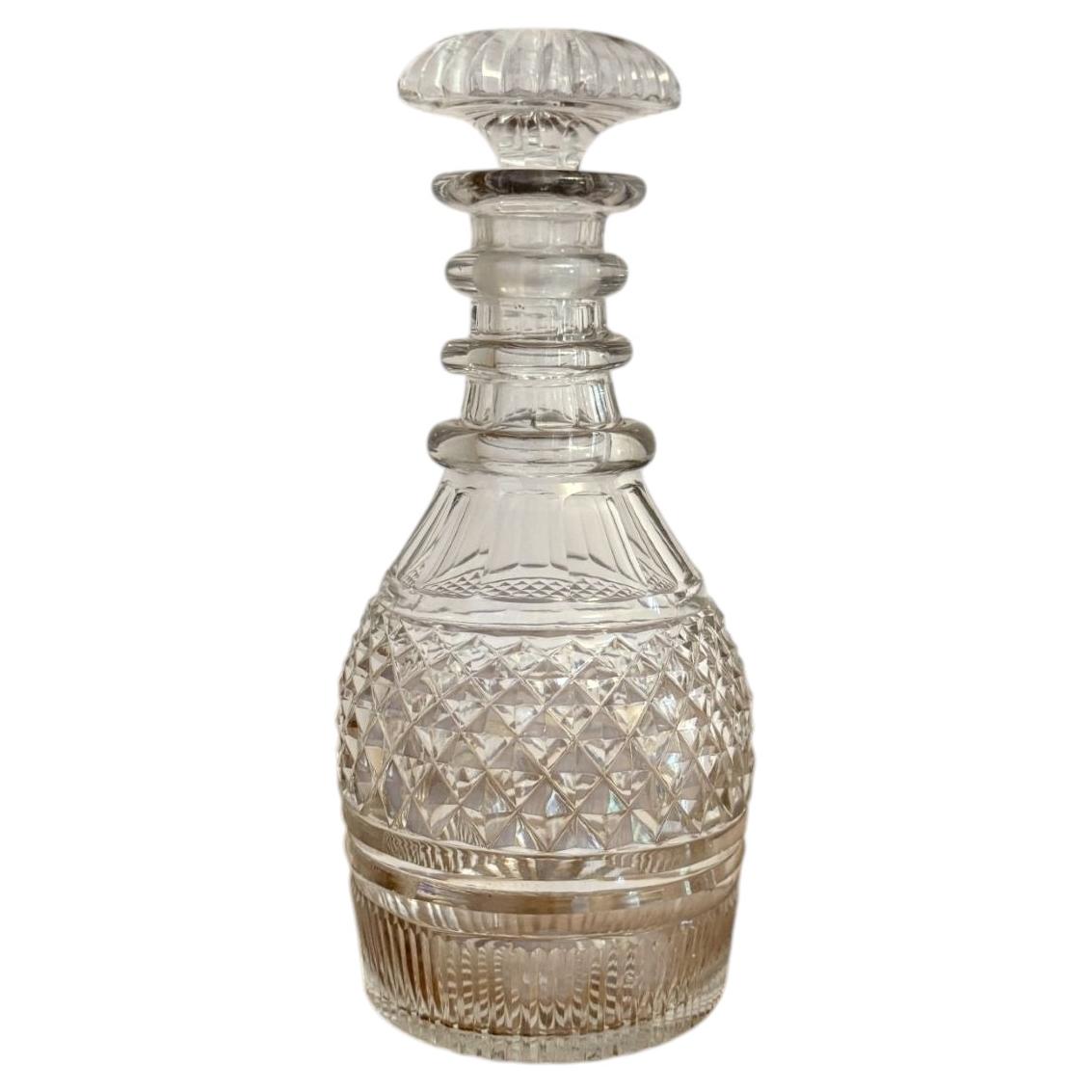 Quality antique Edwardian cut glass decanter