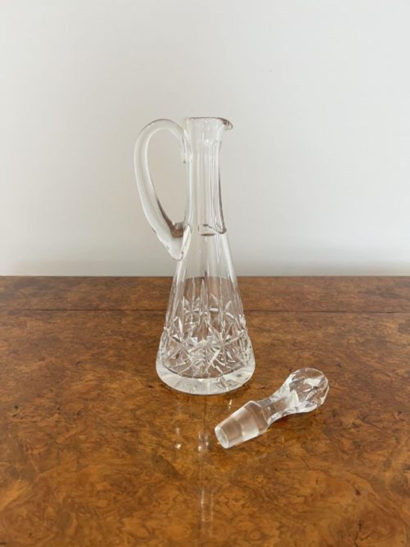 Quality antique Edwardian cut glass ewer  In Good Condition For Sale In Ipswich, GB