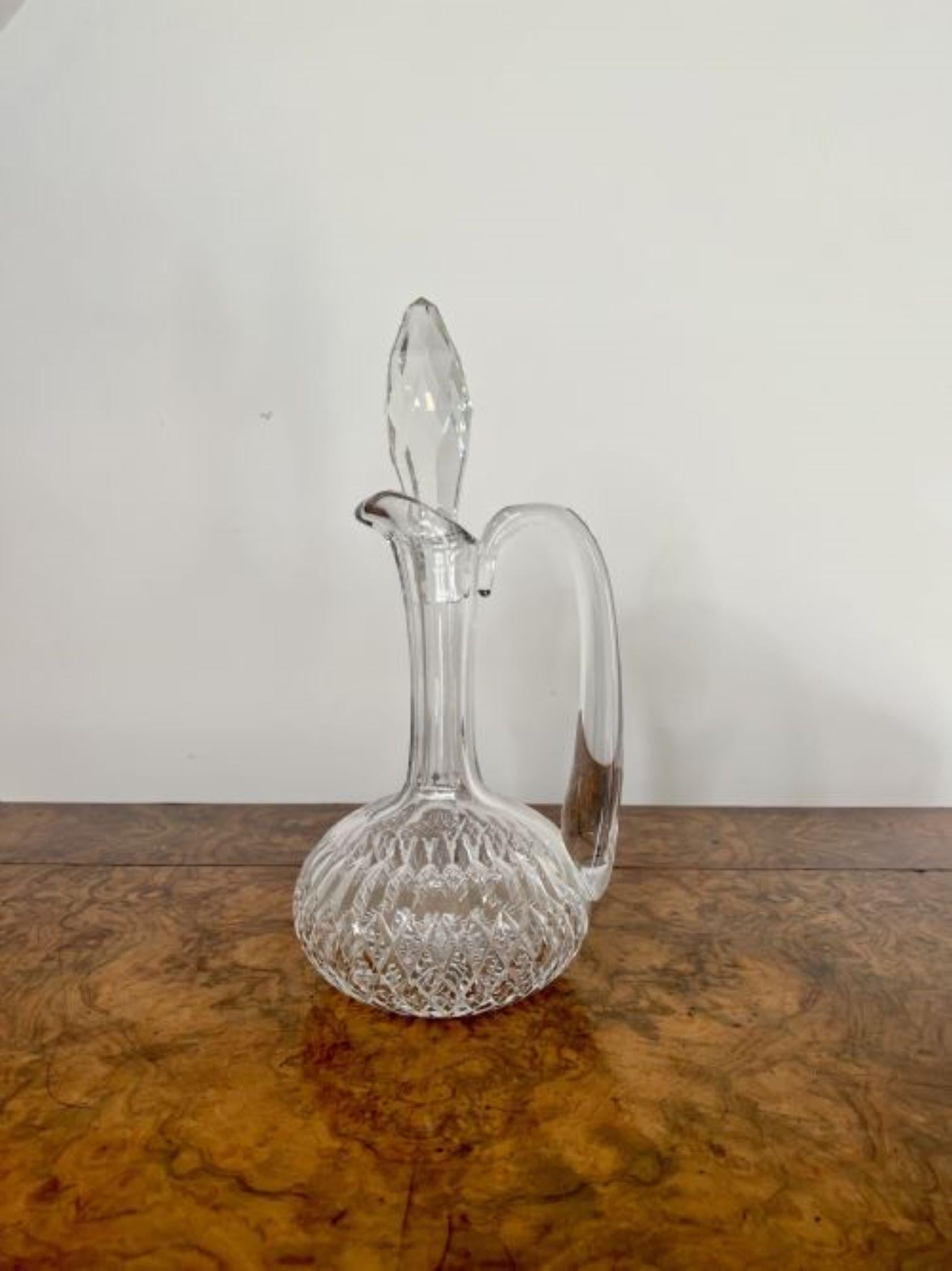 Glass Quality antique Edwardian cut glass ewer  For Sale