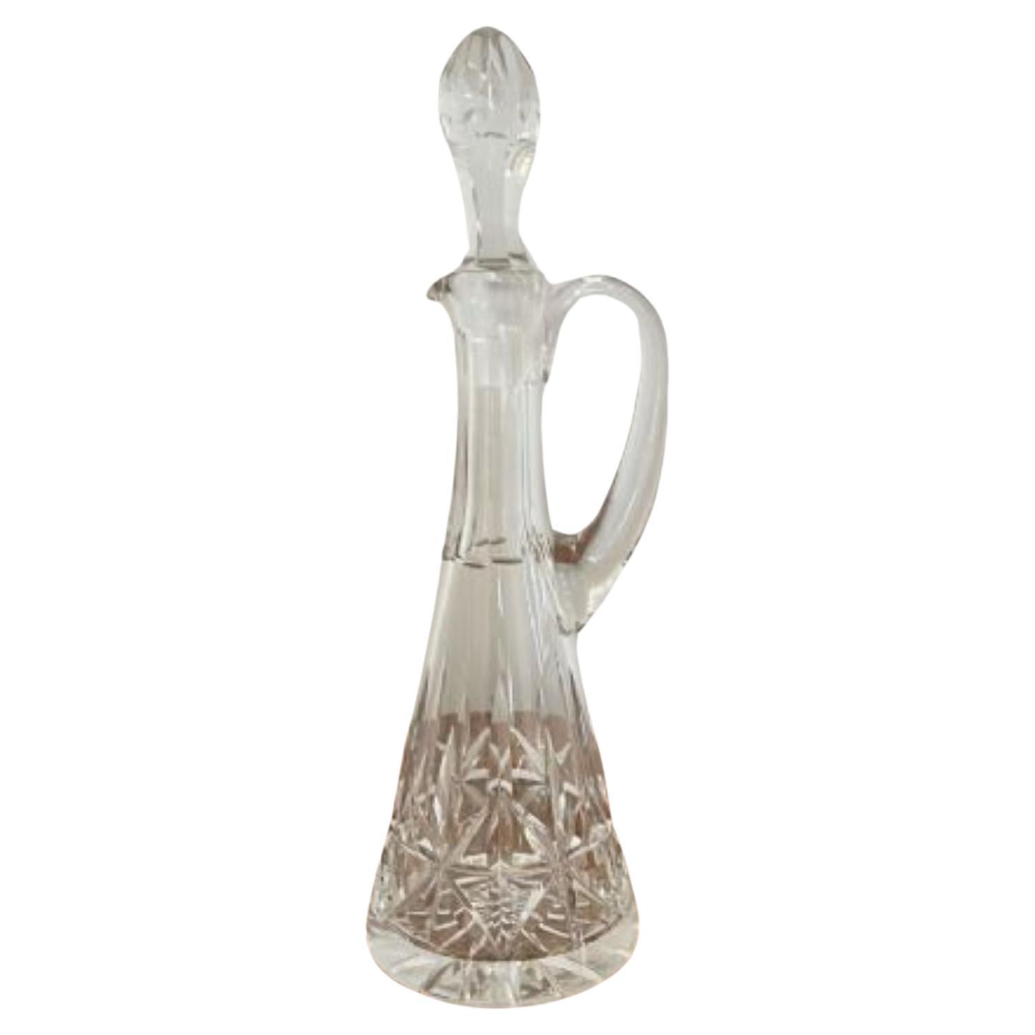 Quality antique Edwardian cut glass ewer  For Sale