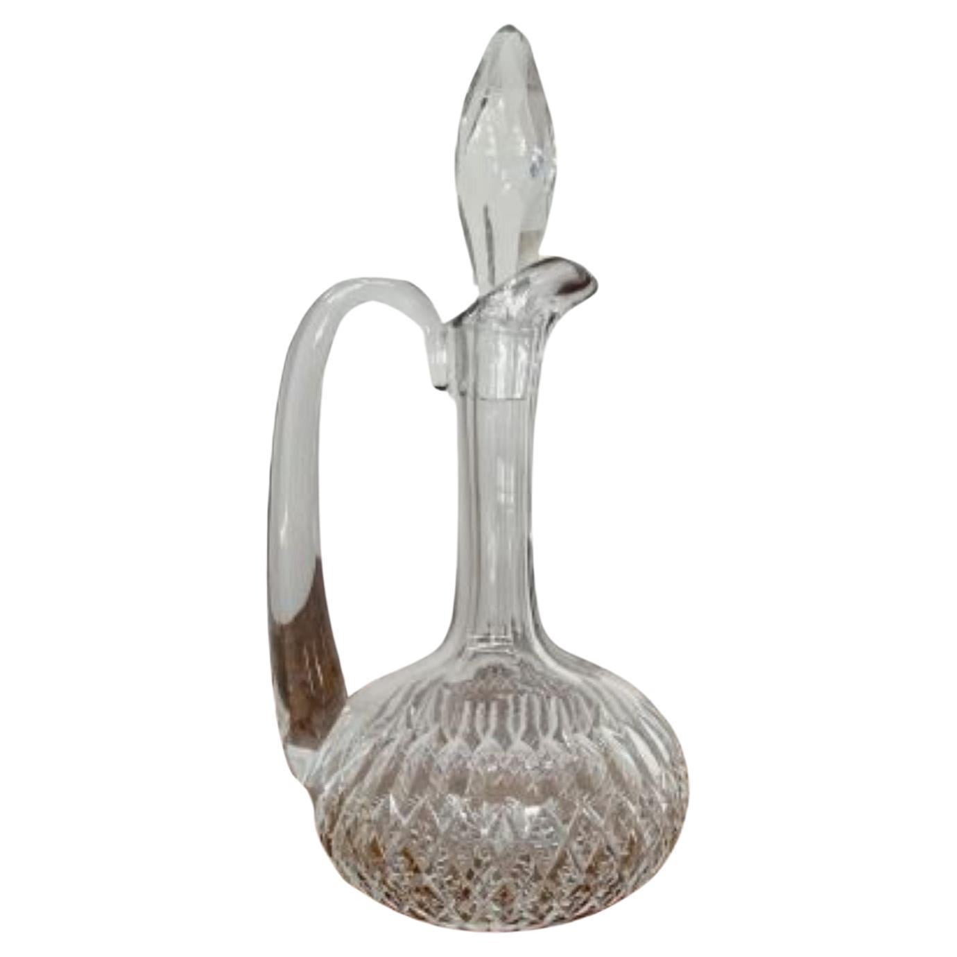 Quality antique Edwardian cut glass ewer  For Sale
