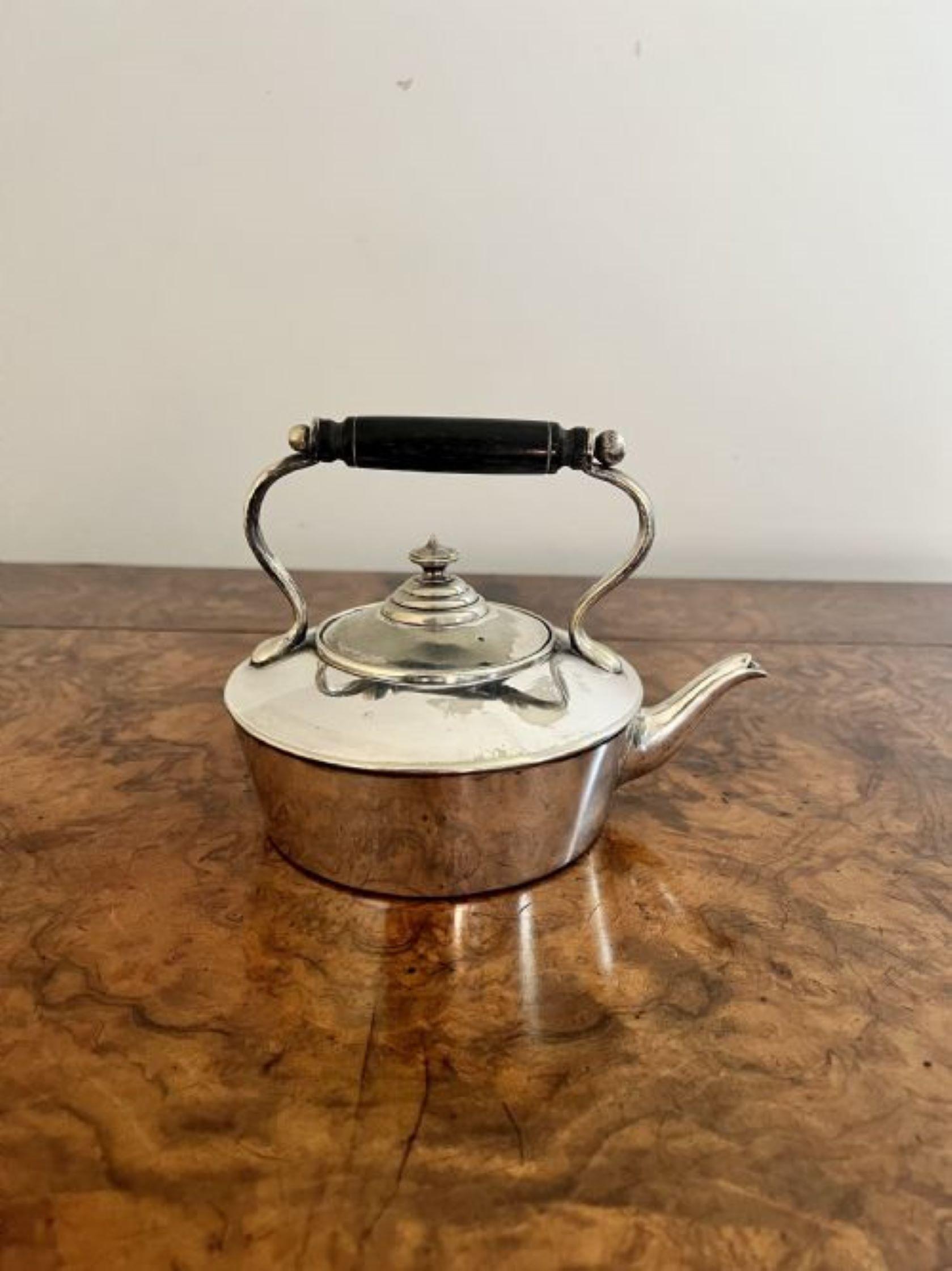 20th Century Quality antique Edwardian Fenton Brothers silver plated spirit kettle  For Sale