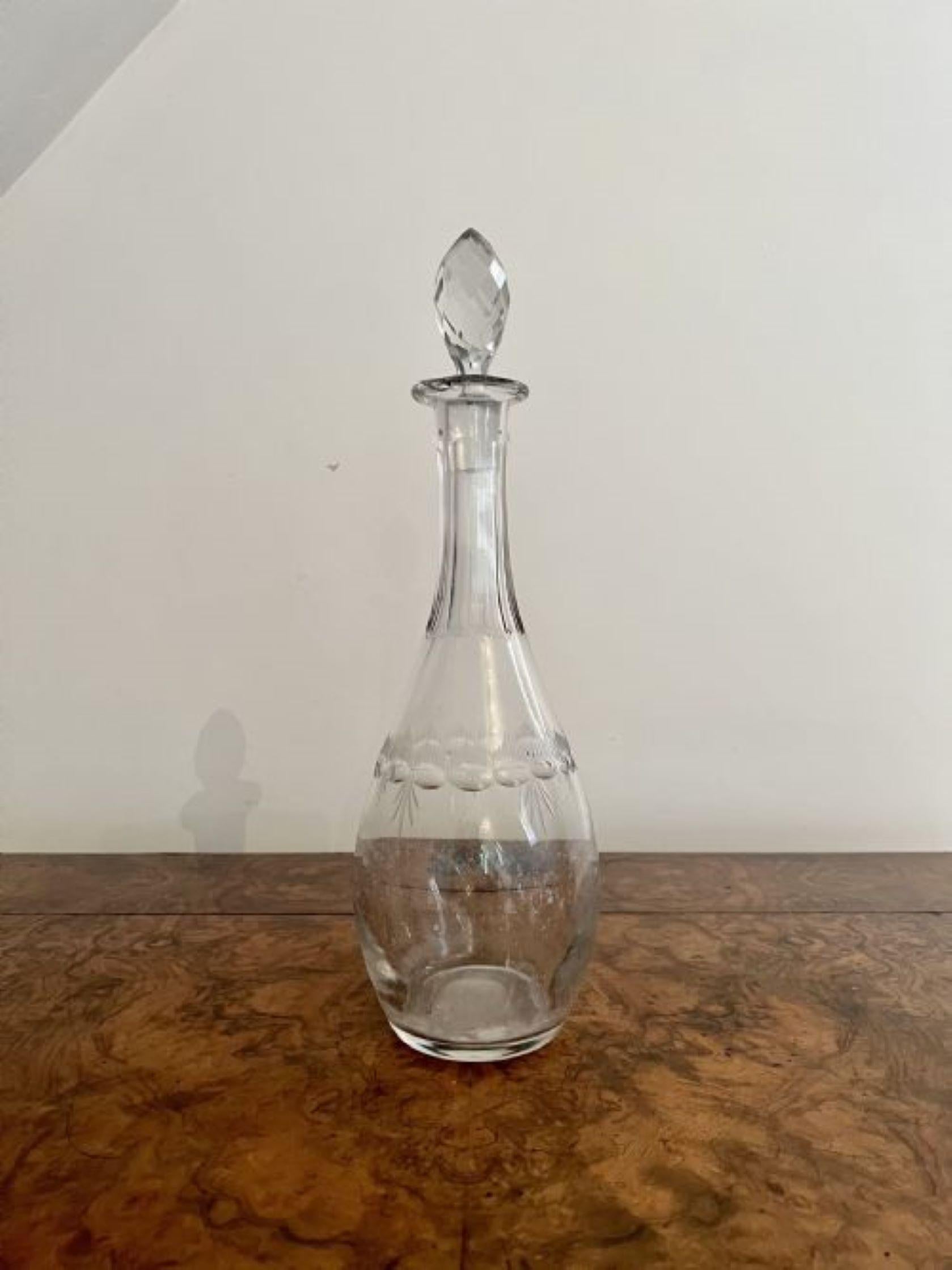 20th Century Quality antique Edwardian glass decanter  For Sale