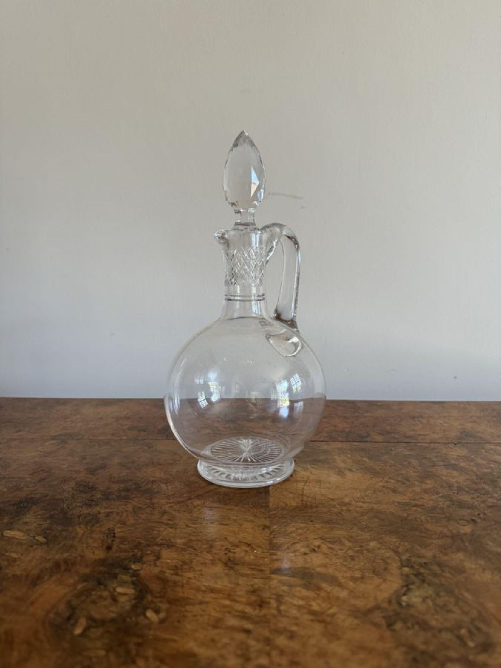 Quality antique Edwardian glass ewer  In Good Condition For Sale In Ipswich, GB