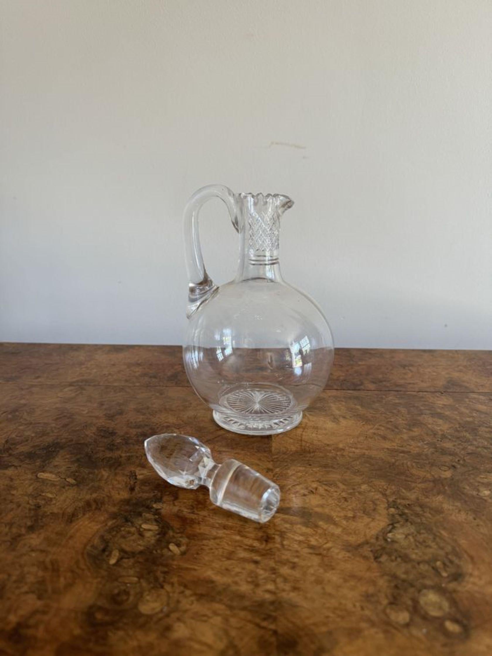 Aguamanil de cristal eduardiano antiguo de calidad en Bueno estado para la venta en Ipswich, GB
