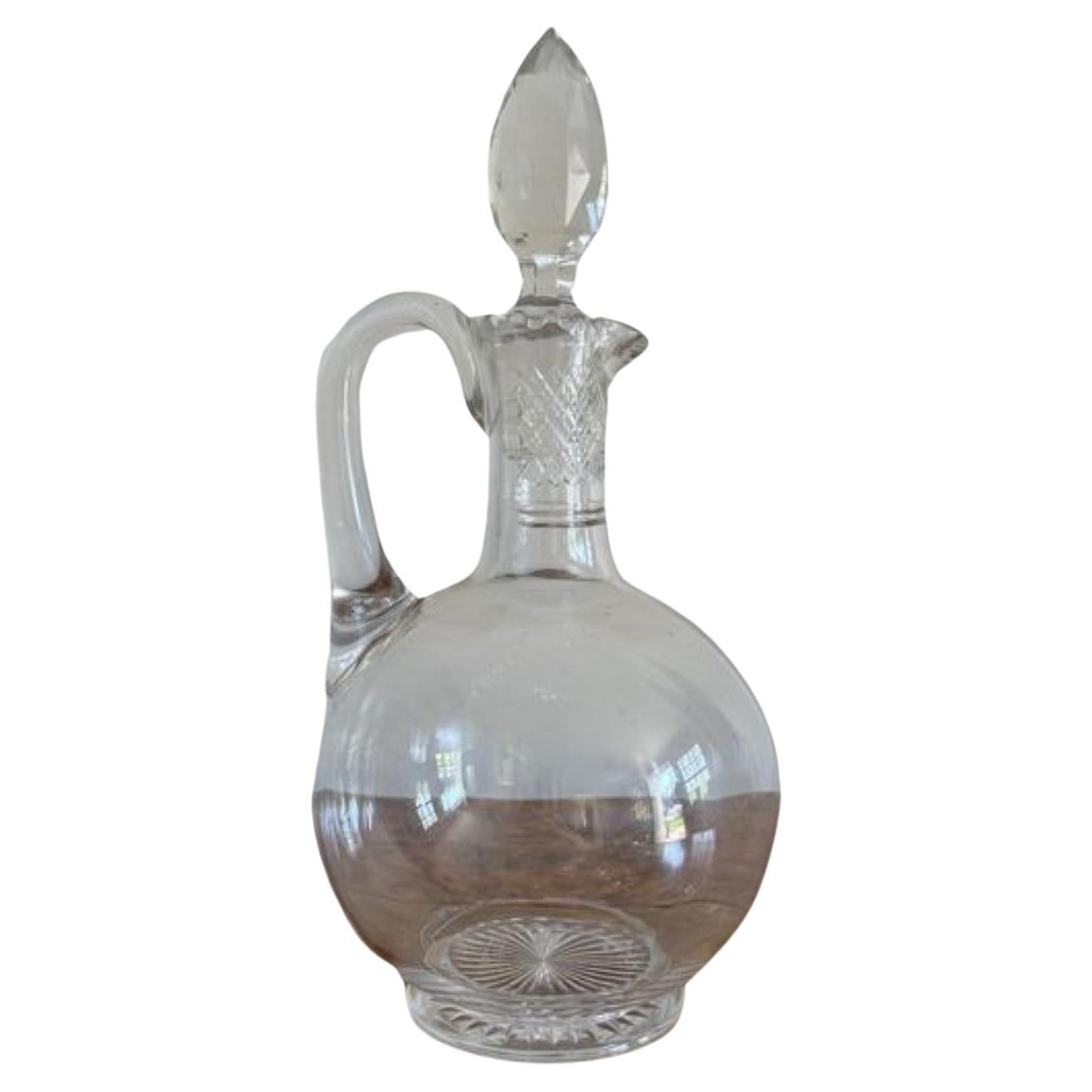 Quality antique Edwardian glass ewer  For Sale