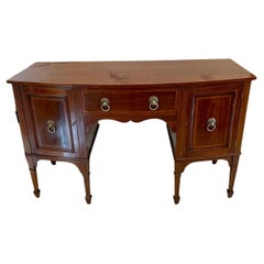 Quality Antique Edwardian Inlaid Mahogany Bow Fronted Sideboard