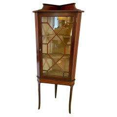 Quality Vintage Edwardian Inlaid Mahogany Corner Display Cabinet