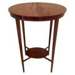 Quality Antique Edwardian Inlaid Mahogany Oval Lamp Table