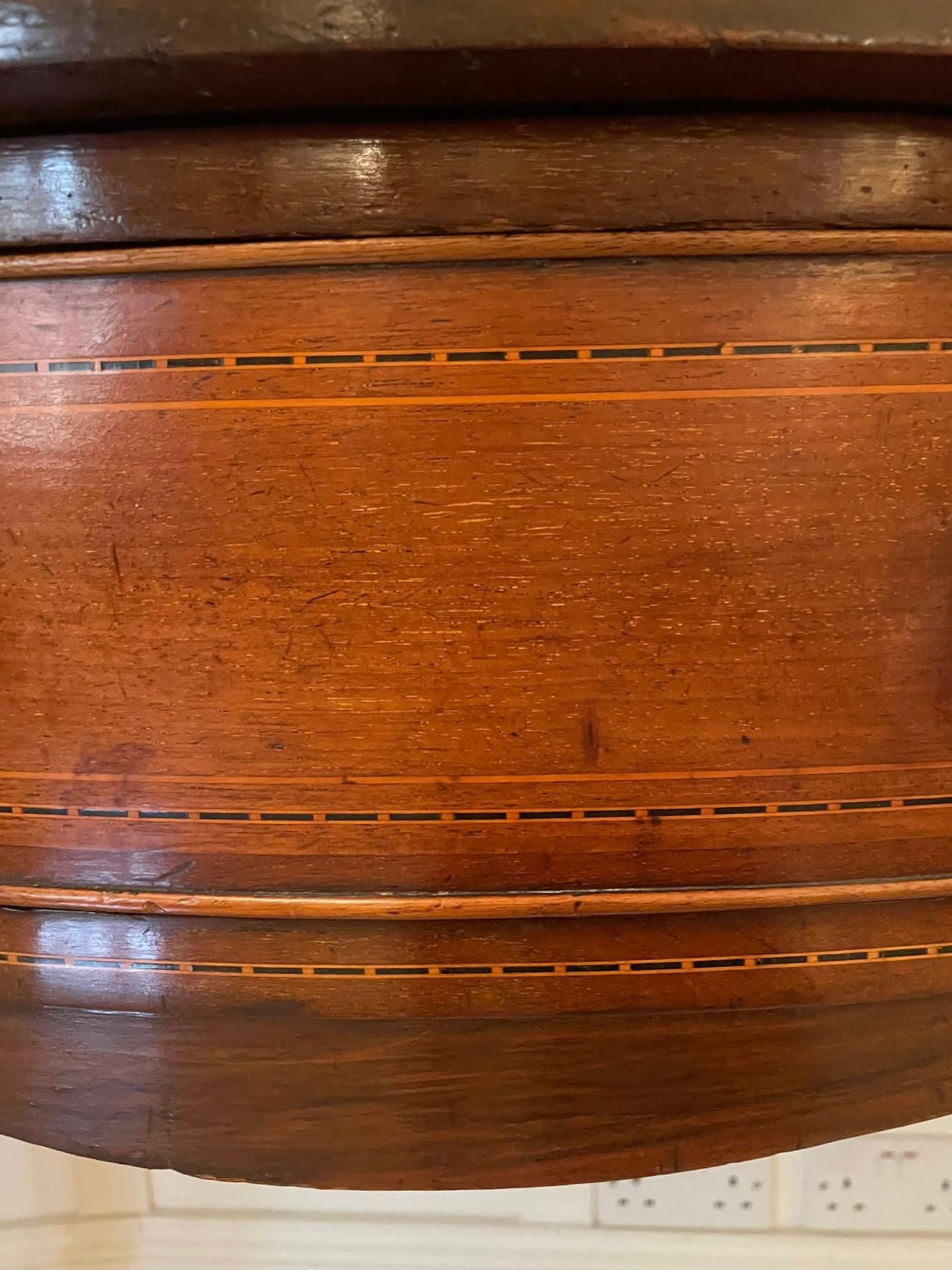 ​​Quality Antique Edwardian Inlaid Mahogany Serpentine Shaped Sideboard For Sale 11