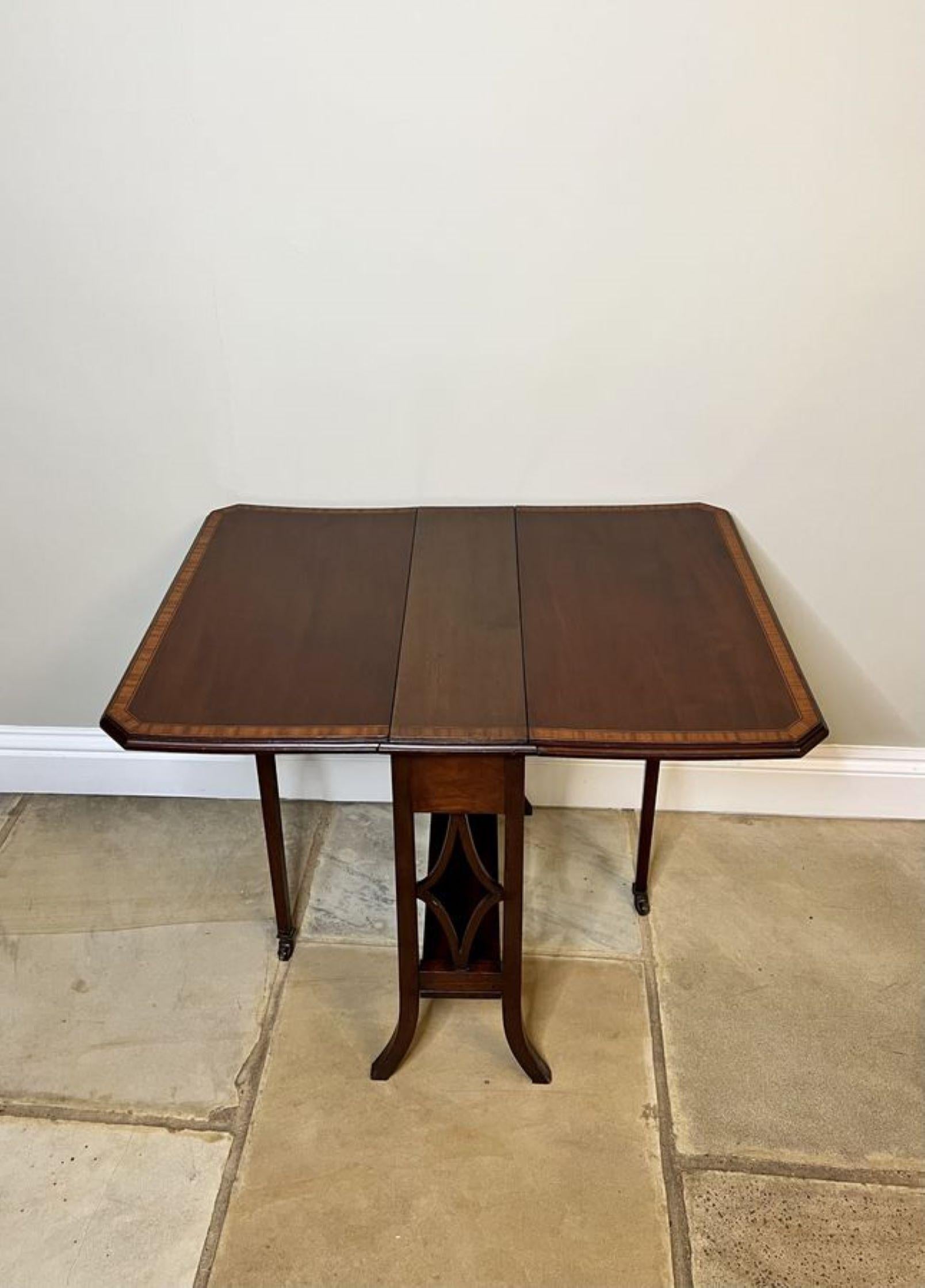 20th Century Quality antique Edwardian inlaid mahogany Sutherland table 