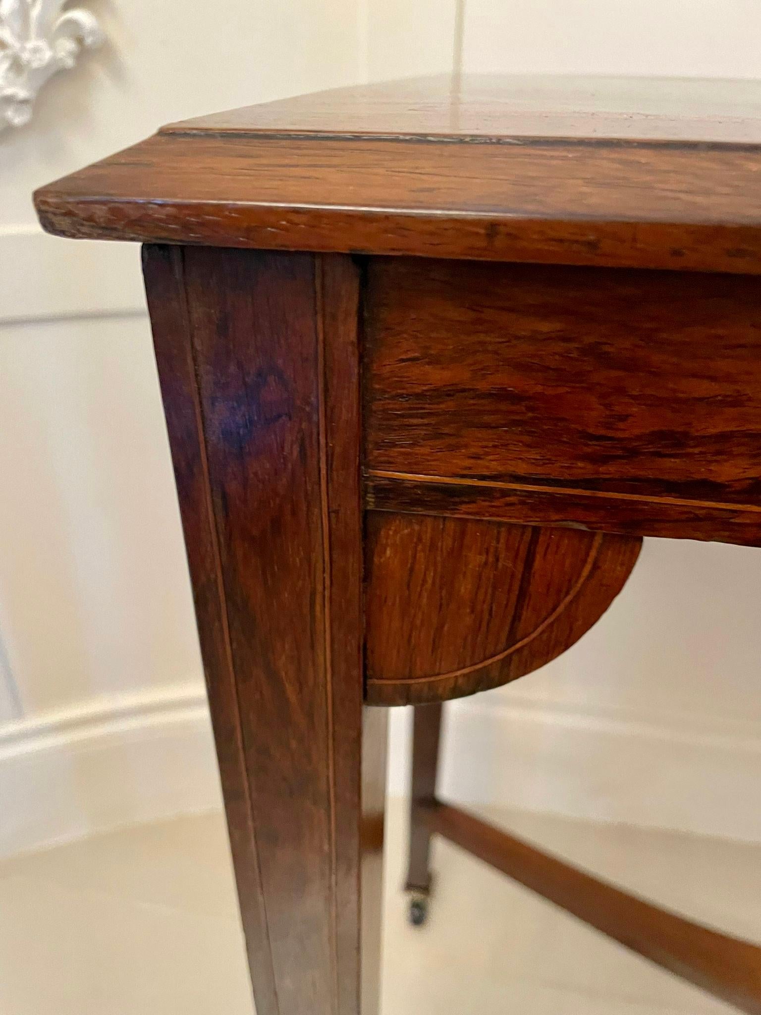 Quality Antique Edwardian Inlaid Rosewood Side/Lamp Table 1