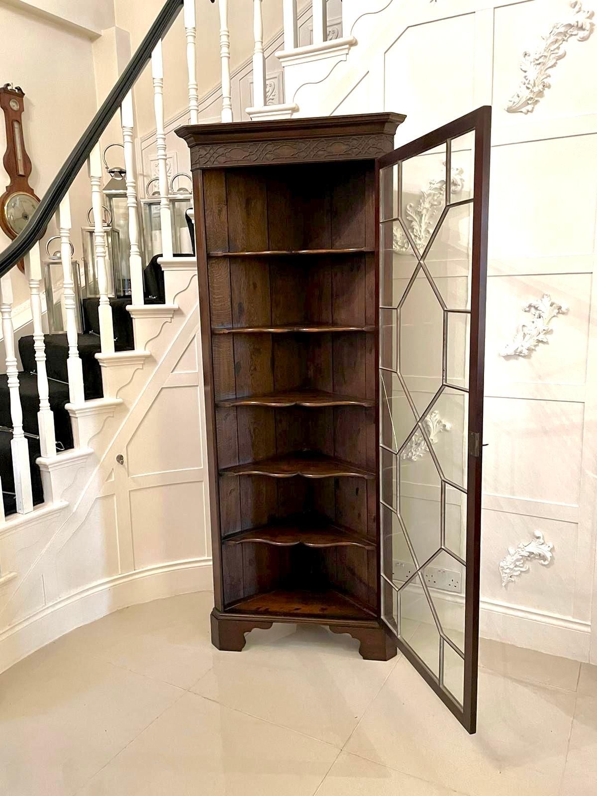 Quality Antique Edwardian Mahogany Corner Display Cabinet For Sale 2