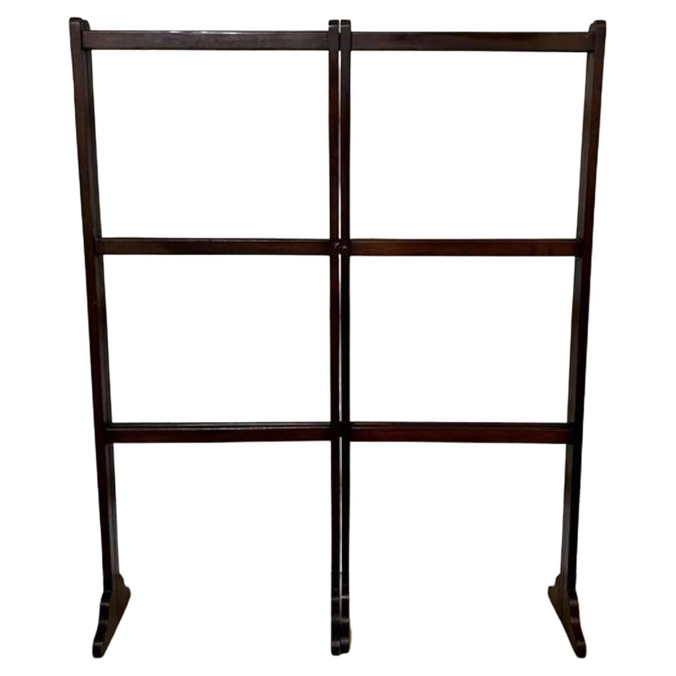 Quality antique Edwardian mahogany folding clothes airer  For Sale