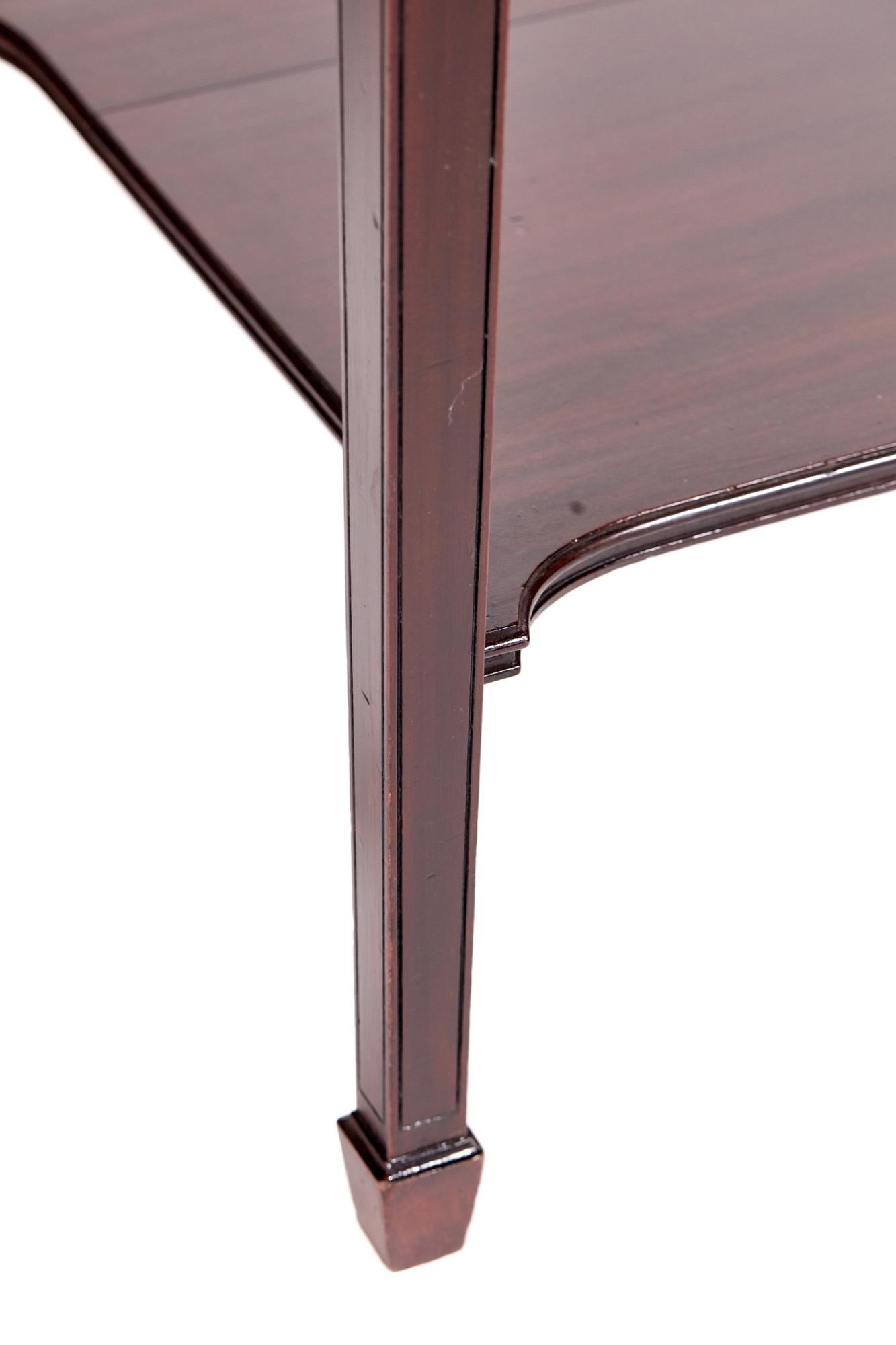 Quality Antique Edwardian Mahogany Freestanding Side Table For Sale 1