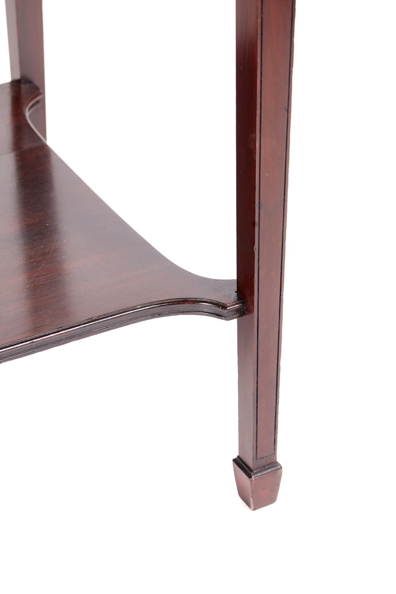 Quality Antique Edwardian Mahogany Freestanding Side Table For Sale 2