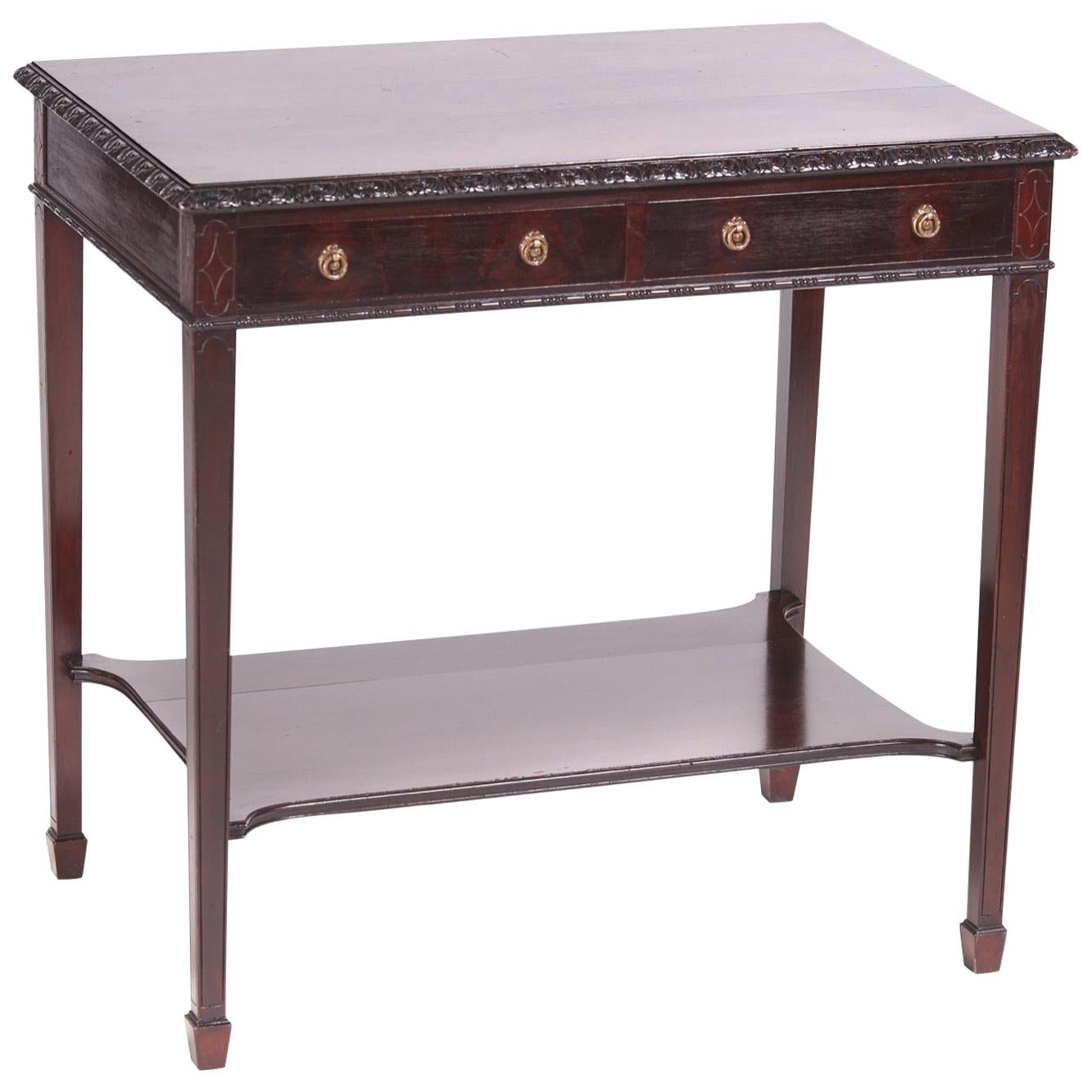 Quality Antique Edwardian Mahogany Freestanding Side Table For Sale