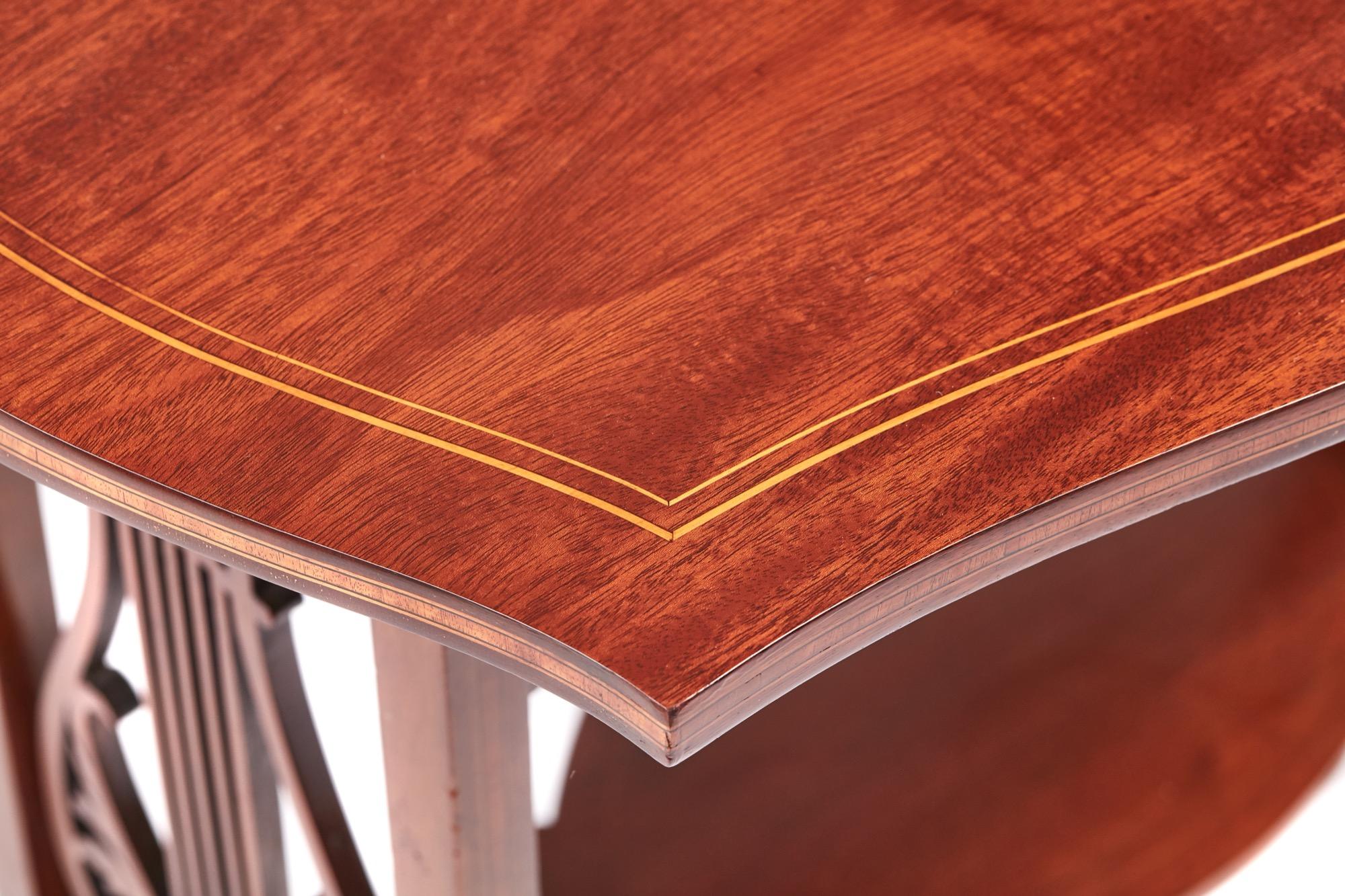 Inlay Quality Antique Edwardian Mahogany Inlaid Lamp Table
