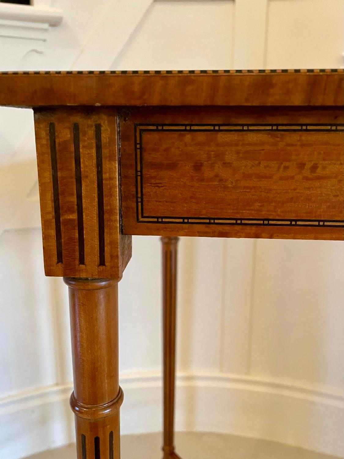 Quality Antique Edwardian Satinwood Inlaid Lamp Table 3