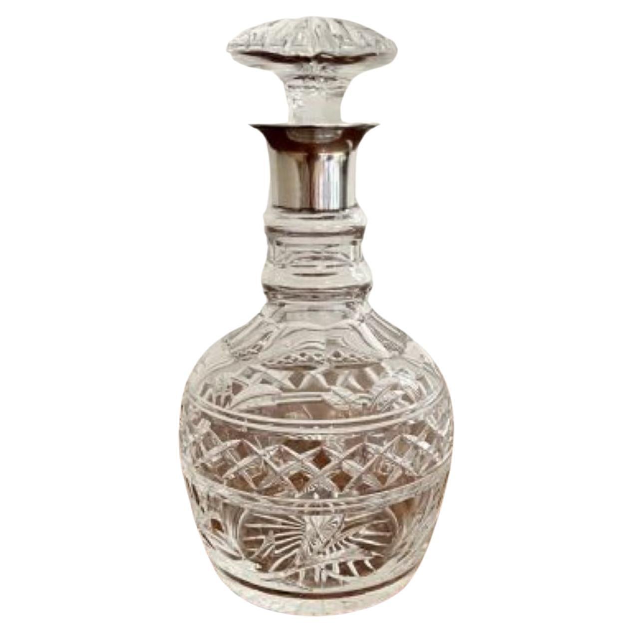 Unusual antique Edwardian shaped whisky decanter For Sale at 1stDibs