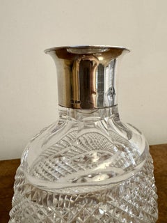 Quality antique Edwardian silver collar shaped decanter
