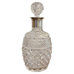 Quality antique Edwardian silver collar shaped decanter