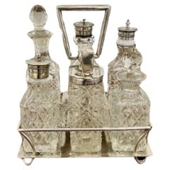 Antico set di ampolle in argento edoardiano di qualità