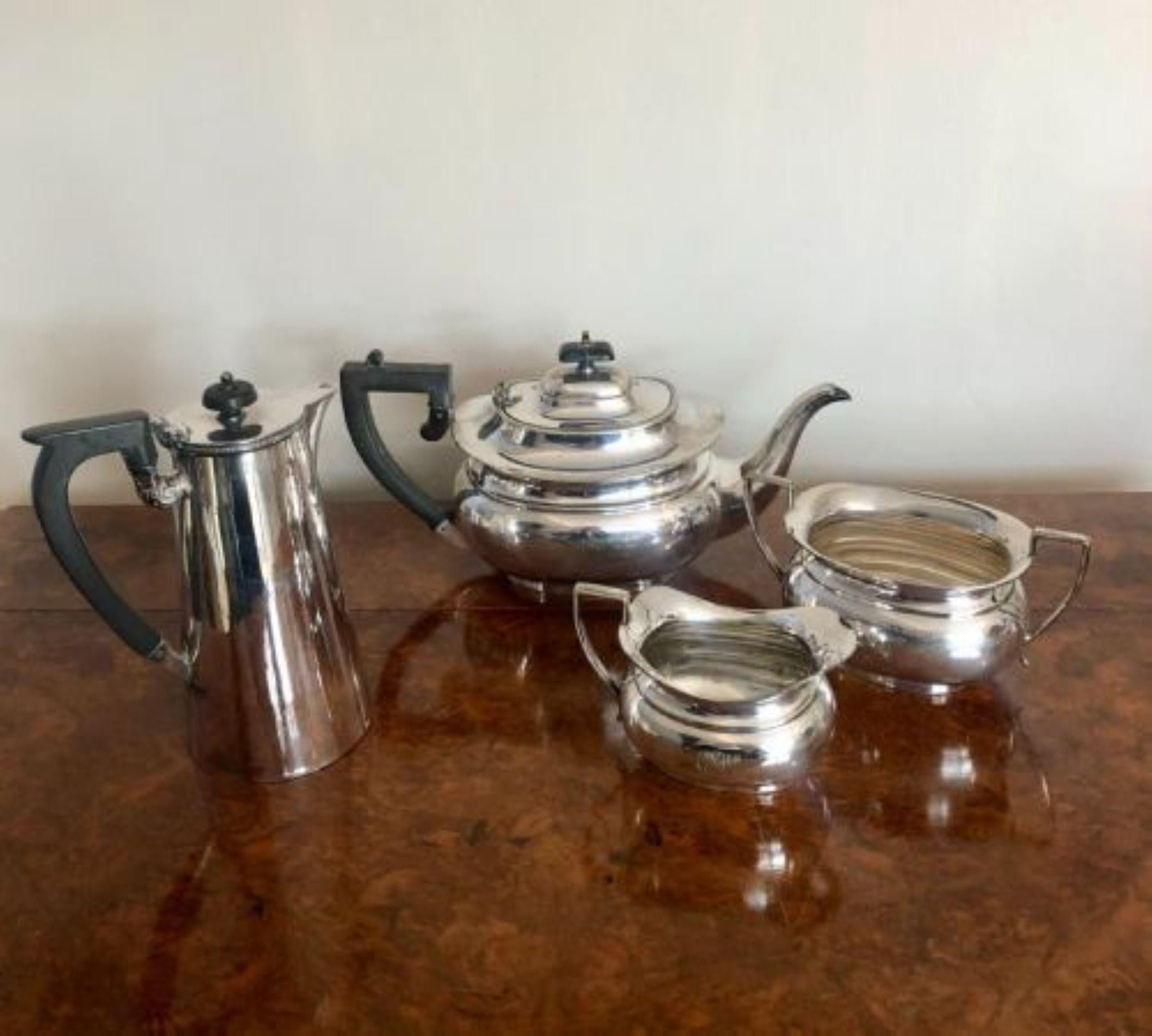 Quality Antique Edwardian Silver Plated Tea Set For Sale 1