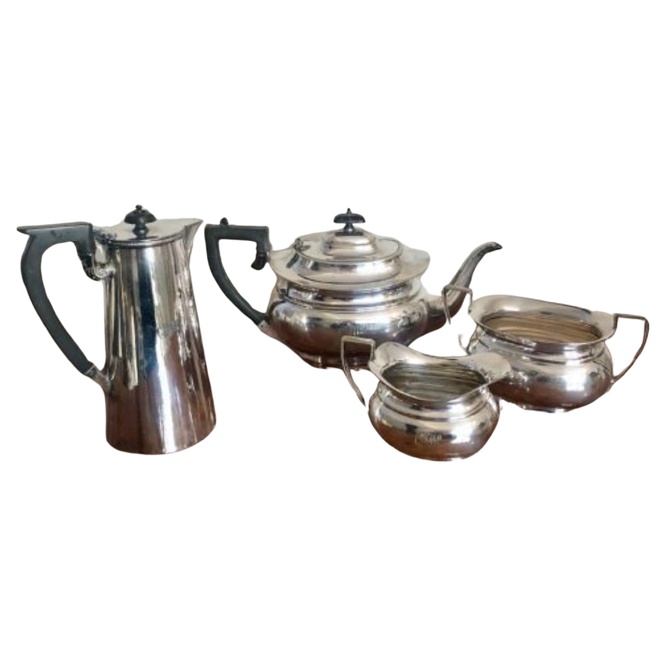 Antico set da tè edoardiano placcato in argento di qualità