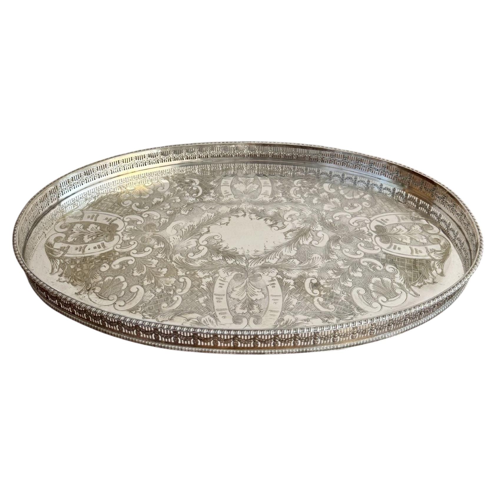 Quality antique Edwardian silver plated tray