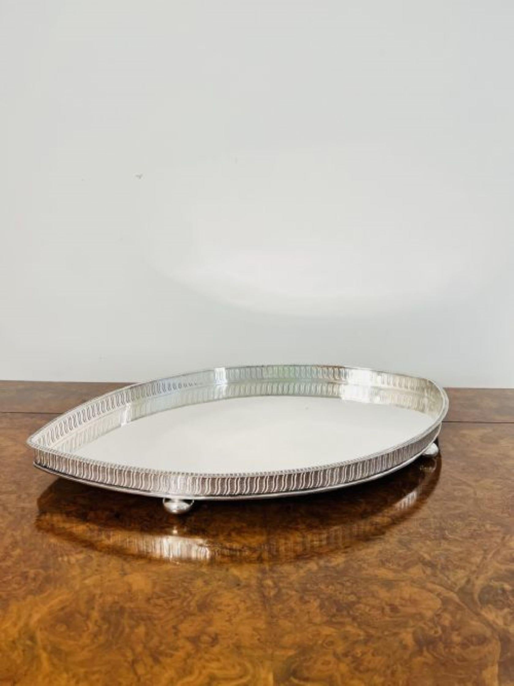 Unique Tea Tray Quality antique Edwardian silver plated unusual shaped tea tray For ...