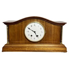 Quality Vintage Edwardian walnut mantle clock 