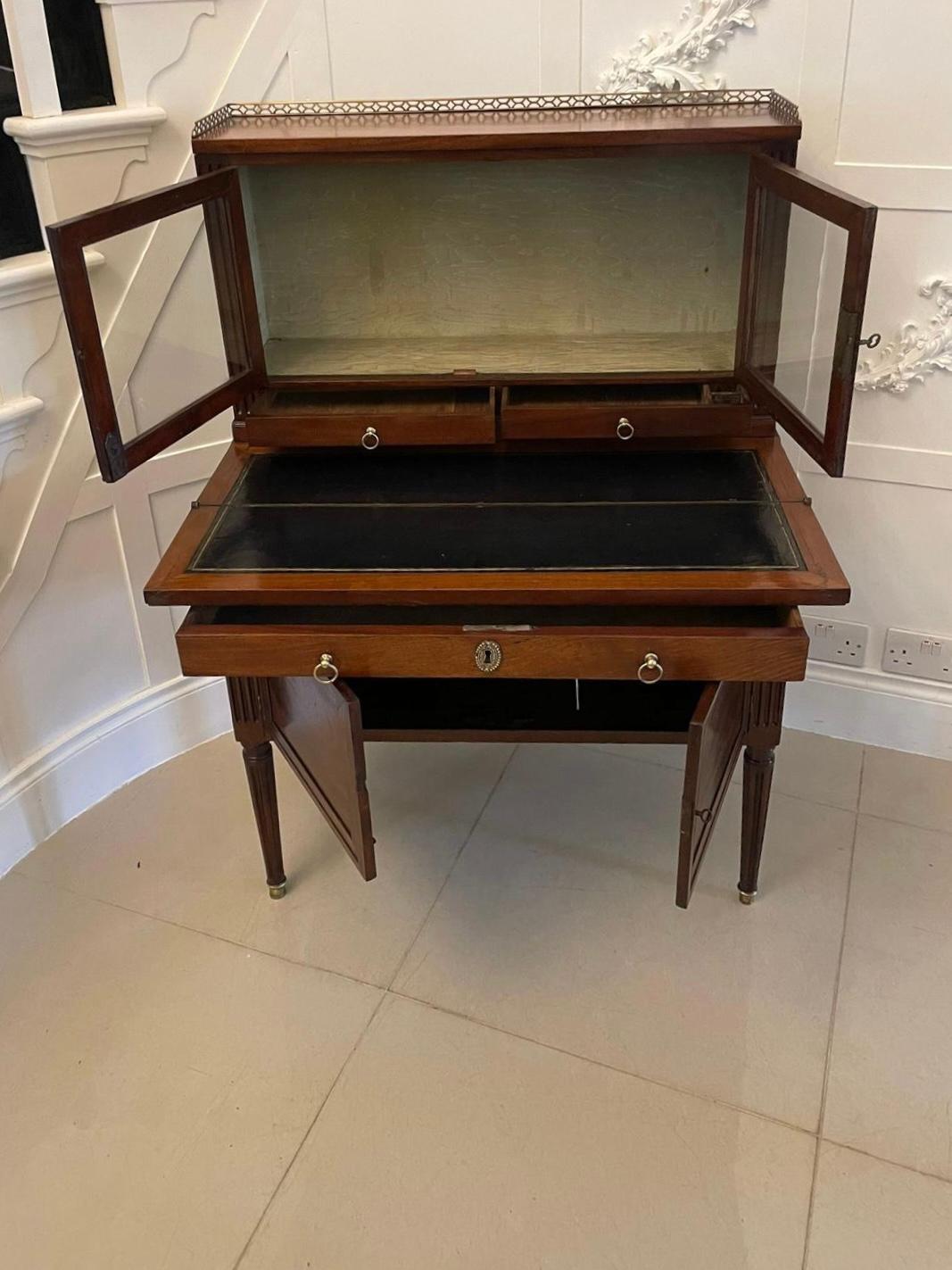 Escritorio abatible de caoba de calidad Antique French del siglo XIX en venta 8