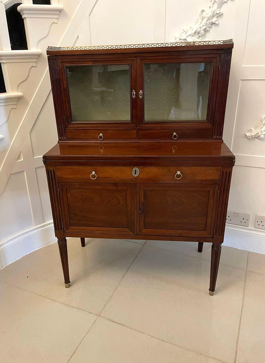 Quality Antique French Mahogany Fold Down Desk In Good Condition For Sale In Suffolk, GB