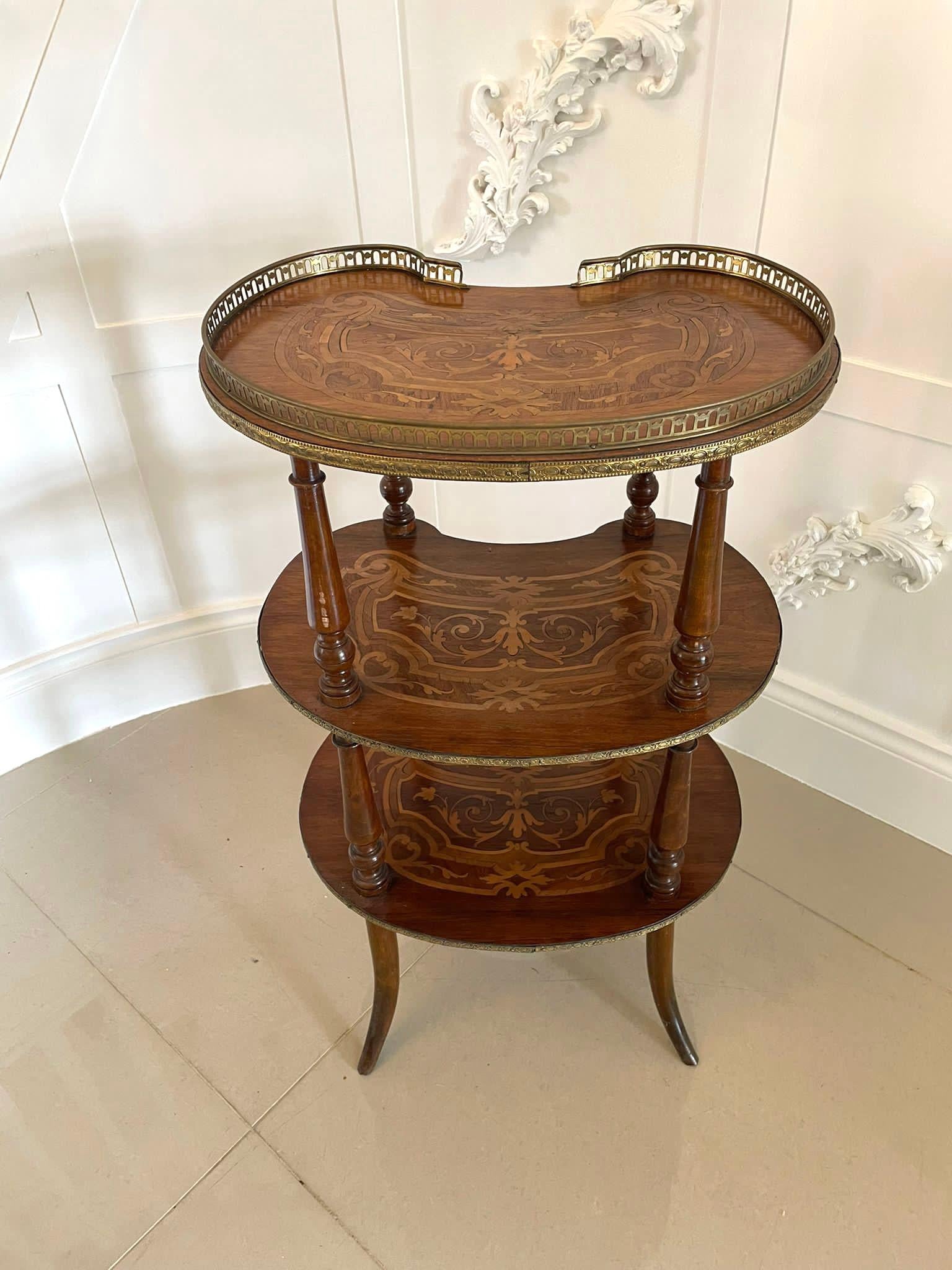 Wood Quality Antique French Marquetry Étagère For Sale